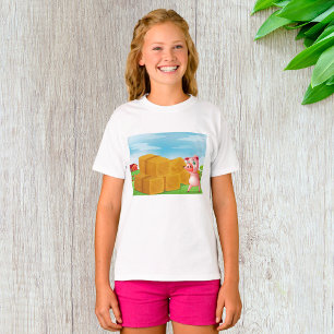 Pig On A Farm Hay Bales T-Shirt