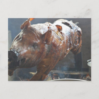 Pig on a spit Postcard