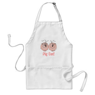 Pig Out! Pigs Laughing apron