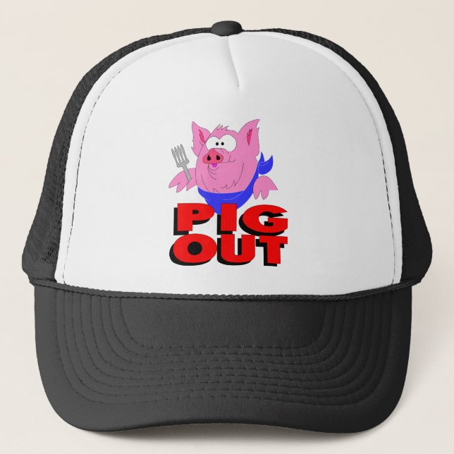 pig out trucker hat (Front)