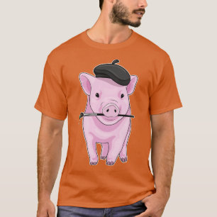 Pig Painter Paint brush T-Shirt