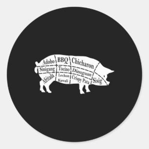 Pig Parts Filipino Food Bbq Pinoy Adobo Funny Pork Classic Round Sticker
