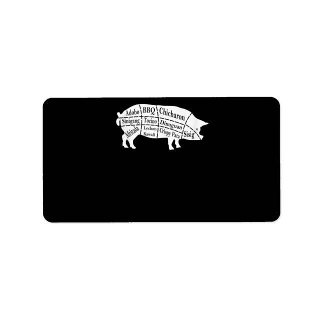 Pig Parts Food BBQ Pinoy Adobo Lovers Gift Label (Front)