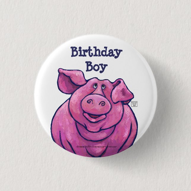 Pig Party Centre 3 Cm Round Badge (Front)