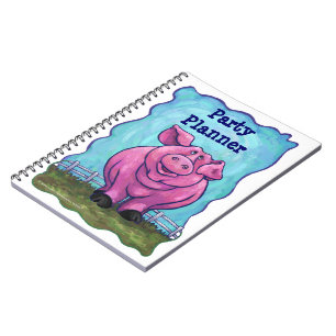 Pig Party Centre Spiral Notebook