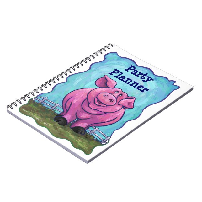 Pig Party Centre Spiral Notebook (Left Side)