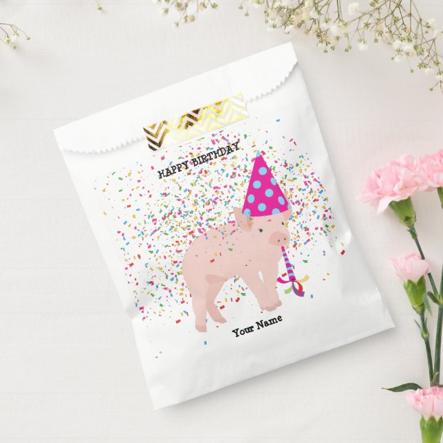 Pig Partying - Animals at Birthday Party Favour Bags (Sealed)