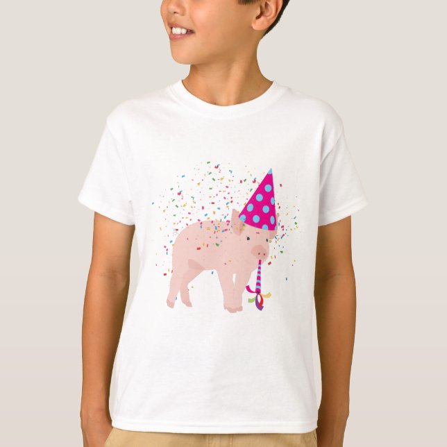 Pig Partying - Animals Having a Party T-Shirt (Front)