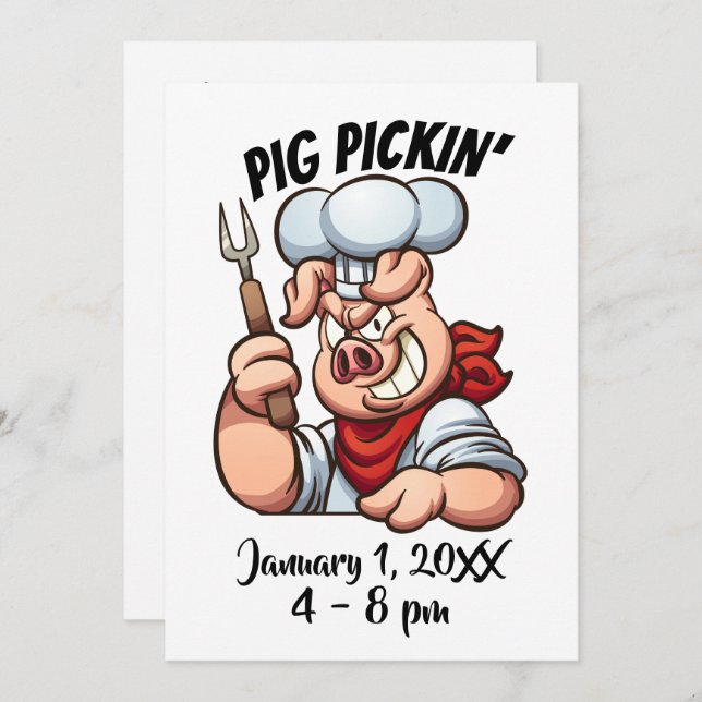 PIG PICKIN' Invitation (Front/Back)