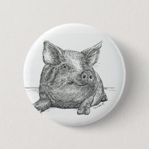 Pig Piglet 6 Cm Round Badge