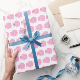 Pig Piglet Farm Animal Hog Cartoon Birthday Wrapping Paper