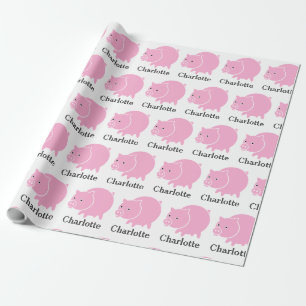 Pig Piglet Farm Animal Hog Cartoon Wrapping Paper