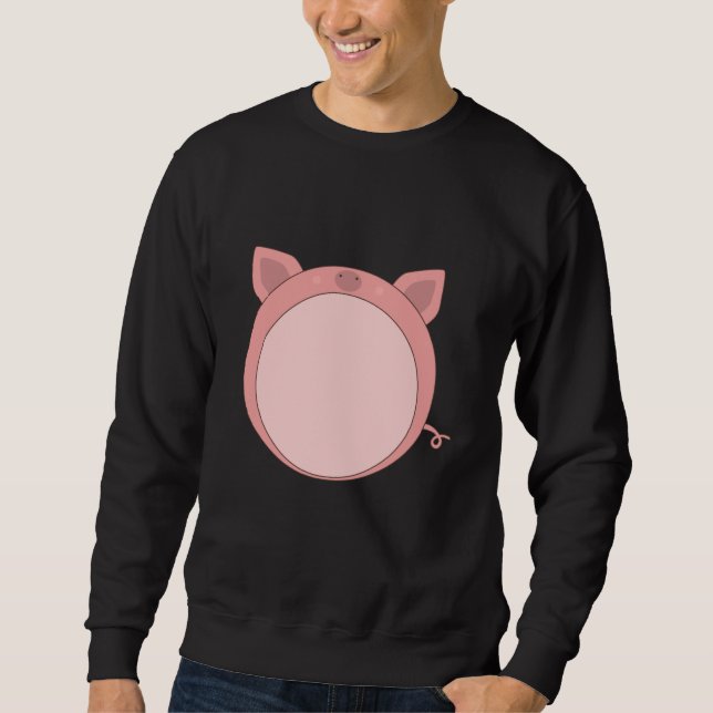 Pig Piglet Piglet Pink Funny Spherical Sweatshirt (Front)