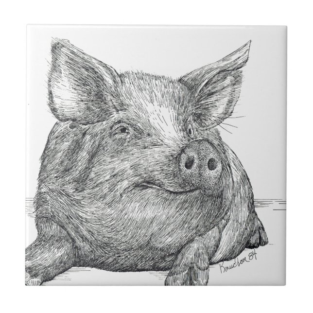 Pig Piglet Tile (Front)