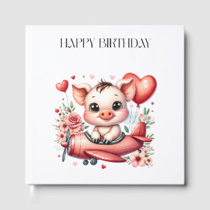 Pig Pilot Birthday Guest Book