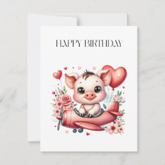 Pig Pilot Birthday Invitation
