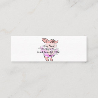 Pig pink Dress | choose background colour Mini Business Card