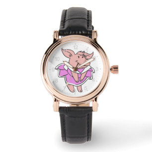 Pig pink Dress choose background colour Watch