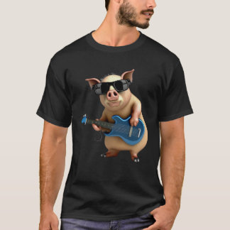Pig Playing Electric Guitar  Animal Pig  Guitar  1 T-Shirt