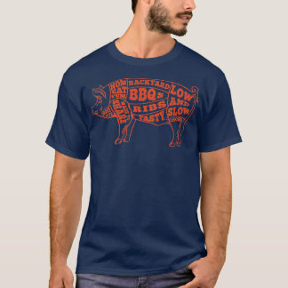 Pig, Pork, Meat & Food Lover Art For Grill & BBQ F T-Shirt