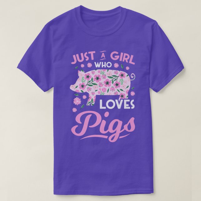 Pig Pork Piggy Boar Swine Hog Piglets Pink T-Shirt (Design Front)