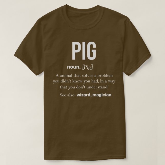 Pig Pork Pink Men Women Piggy Piglet Boar Swine Ho T-Shirt (Design Front)