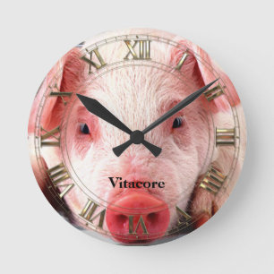 Pig Professional Round Clock