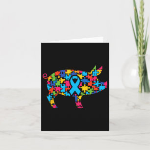 Pig Puzzle Autism Awareness Autistic Womens Mens K Card