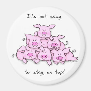 Pig Pyramid Fridge Magnet