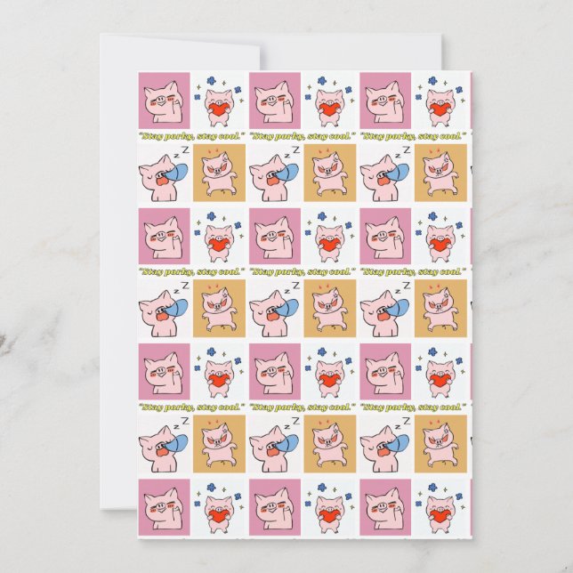 pig quote faces invitation (Back)