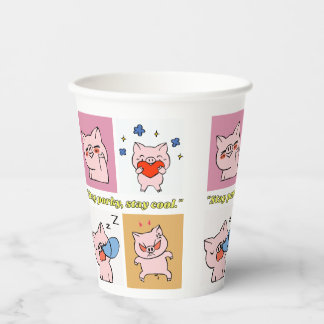 pig quote faces paper cups