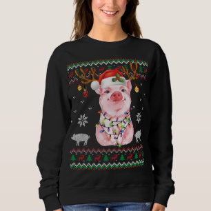 Pig Reindeer Santa Xmas Light Ugly Sweater Christm