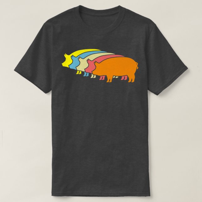 Pig Retro Pig Pigs Farm Premium4762  T-Shirt (Design Front)