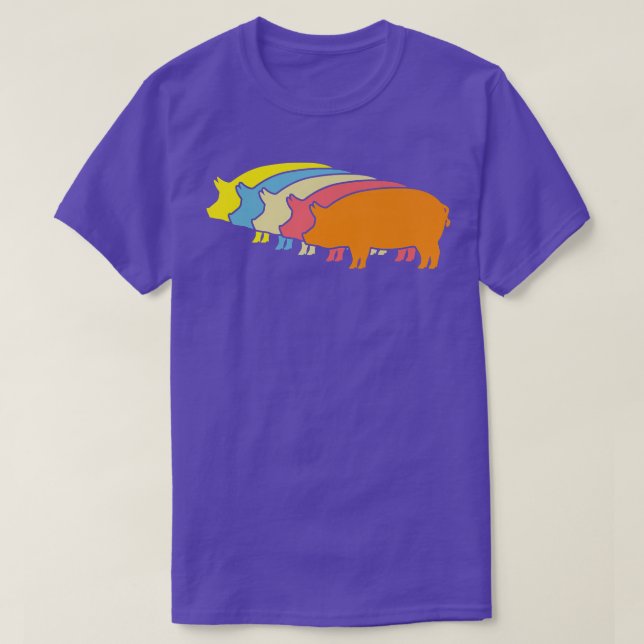 pig retro pig pigs farm Premium  T-Shirt (Design Front)