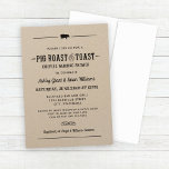 Pig Roast and Toast Kraft Couples Wedding Shower Invitation<br><div class="desc">Warm and rustic, this "Pig Roast and Toast" couples wedding shower invitation features vintage-style typography and a pig silhouette printed on a natural kraft paper background. The earthy, casual aesthetic makes it a perfect fit for an outdoor backyard gathering or farm-style pre-wedding celebration. All text is fully customisable with the...</div>