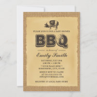 Pig Roast Baby Shower BBQ Party Burlap