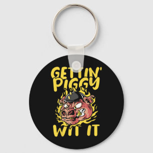Pig Roast Byrbecue Getting Piggy Wit It Bbq Key Ring