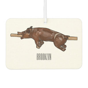 Pig roast / hog roast cartoon illustration car air freshener