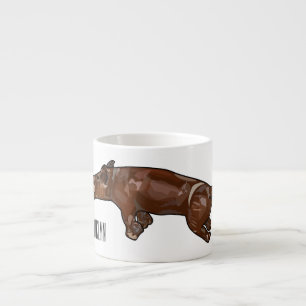 Pig roast / hog roast cartoon illustration espresso cup