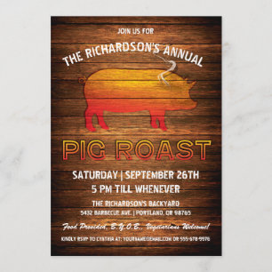 Pig Roast Invitations   Wood Branding