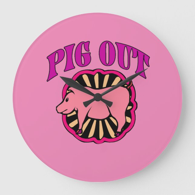 Pig Roast Large Clock (Front)