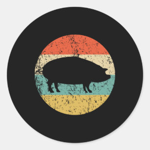 Pig Roast Retro Style Bbq Cookout Classic Round Sticker
