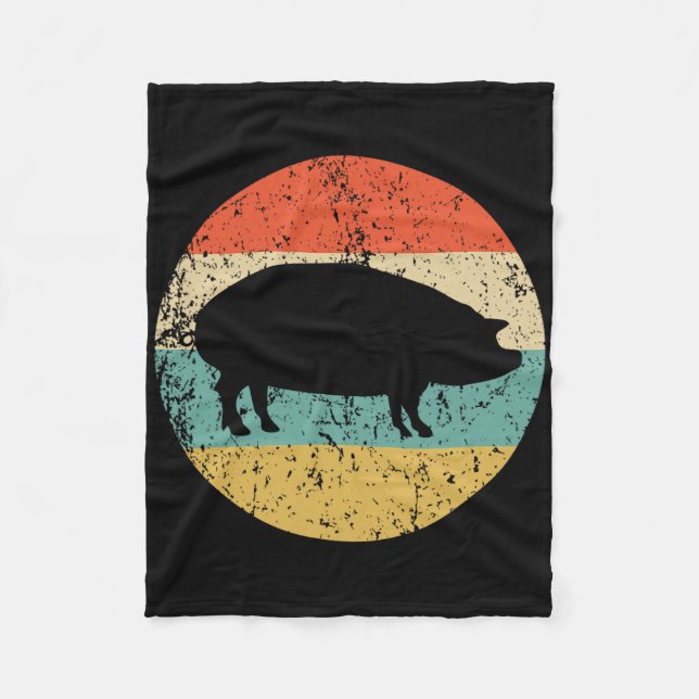 Pig Roast Retro Style Bbq Cookout  Fleece Blanket (Front)