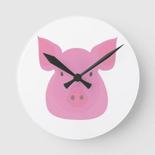 Pig Round Clock