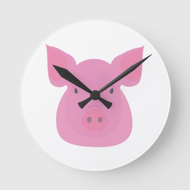 Pig Round Clock (Front)