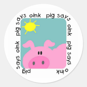 Pig Says Oink T-shirts and Gifts Classic Round Sticker
