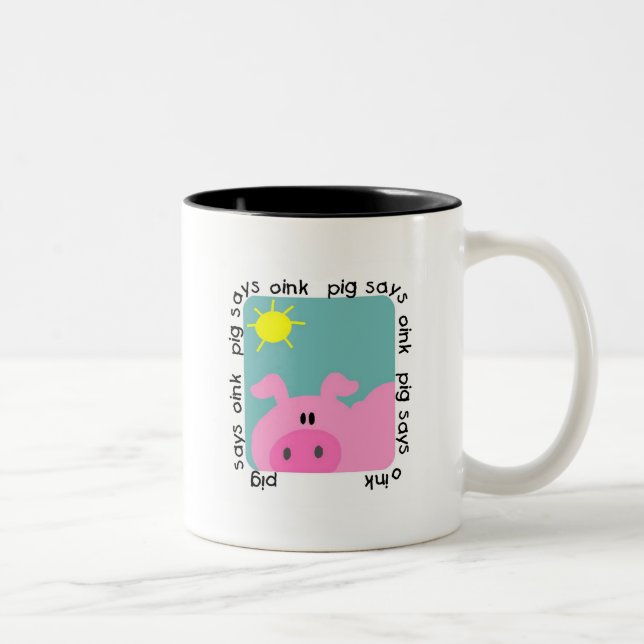 Pig Says Oink Tshirts and Gifts Two-Tone Coffee Mug (Right)