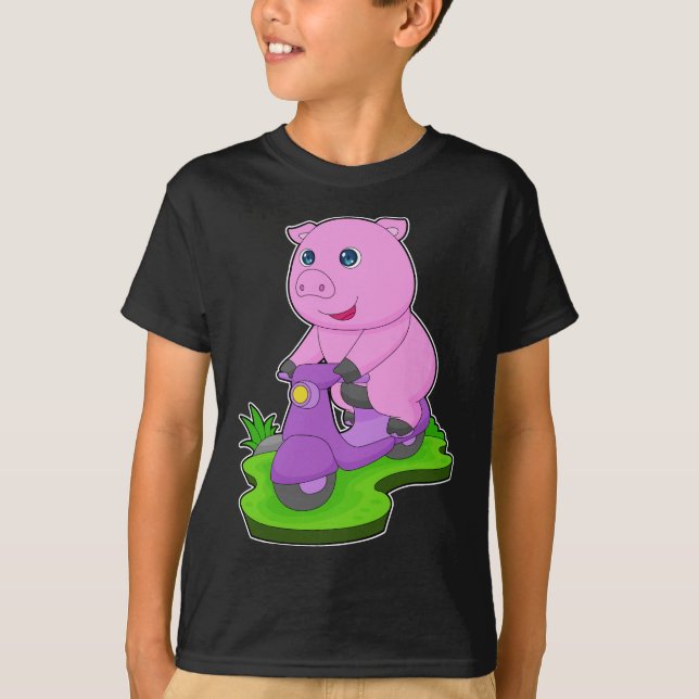 Pig Scooter T-Shirt (Front)
