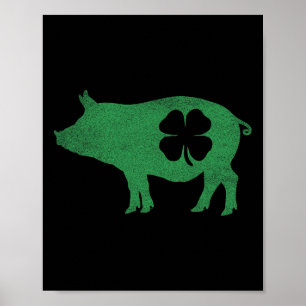 Pig - Shamrock St Patricks Day Saint Paddys Irish  Poster