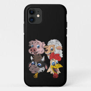 Pig Sheep Cow Chicken Kids Toddlers Funny Farm Squ Case-Mate iPhone Case